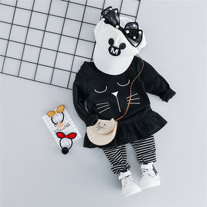 Fashion Clothing Cartoon <b>Cat</b> <b>T</b>-<b>Shirt</b> and Leggings Factory Manufacturer in Ahmedabad for Little Girls - Product Image 3