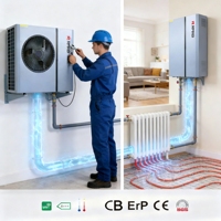 Pompe à chaleur split à basse température EVI avec onduleur DC, climatiseur intelligent WiFi, thermostat R32/R410A/R290, système CVC pour hôtel