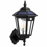 Lanterne murale solaire rétro d'extérieur, lampe décorative, applique murale européenne, luminaire vintage imperméable pour jardin et extérieur