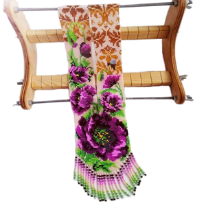 Colliers longs de créateur à motifs de perles et de fleurs violettes pour femmes et jeunes filles, parfaits pour les fêtes de fiançailles - Product Image 1