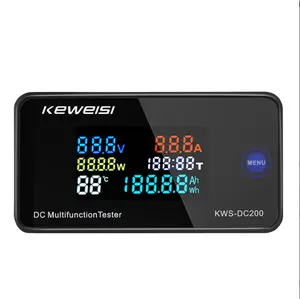 Digitale Voltmeter Dc 0-200V Spanning Zeven Functies Energie Meter Led Kleur Display Wattmeter 0-10/50/100a KWS-DC200