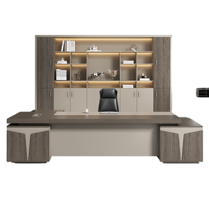 โต๊ะทำ<span class=keywords><strong>งาน</strong></span>แบบคลาสสิกหรูหราทันสมัยทำจากไม้เฟอร์นิเจอร์สำนัก<span class=keywords><strong>งาน</strong></span>ทรง L ผู้อำนวยการซีอีโอ - Product Image 6