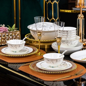 Service de table en céramique de Jingdezhen, style européen, ensemble de bols et assiettes, vaisselle domestique en porcelaine fine, cadeau en porcelaine fine, vente en gros, nouveau bol cadeau en porcelaine fine - Product Image 4