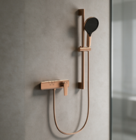 Ensemble de douche WEIHAO en or rose brossé à 2 fonctions, douchette haute pression et douche pluie, système de douche