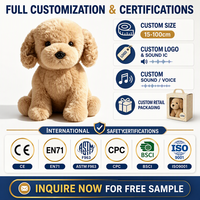 Peluche chien musical super douce et moelleuse, personnalisable avec broderie, pour soulager le stress, cadeau d'anniversaire pour tout-petit