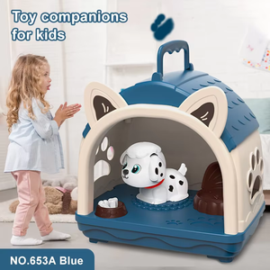 Jouet de maison de <span class=keywords><strong>chien</strong></span> virtuel interactif personnalisé, musique et lumière, ensemble de soins en plastique pour enfants, cadeau éducatif de jeu d'imitation - Product Image 4