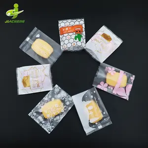 JIACHENG Kantong Makanan 3X4 Opp Embalagens Para Docs Coklat Tuang Manis Biskuit Kemasan Plastik Sisi Belakang Kantong Tertutup Tengah
