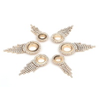 Accessoires de vêtement en laiton, or, argent, rond, taille personnalisée, pompon, strass, pour robe, œillets, 50 pièces