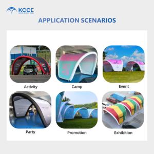 Logotipo personalizado diseño elegante resistente al viento en forma de <span class=keywords><strong>U</strong></span> playa Marin barco refugio inflable dosel tienda para espacio al aire libre - Product Image 6