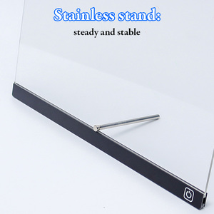 Nhà máy trực tiếp 3D tùy chỉnh ánh sáng ban đêm Acrylic bảng tin thắp sáng bảng ghi chú xóa được tự làm sơn rewritable đặt hàng số lượng lớn bảng dẫn - Product Image 4