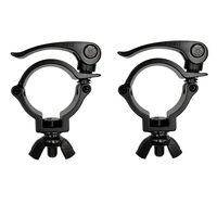 Pince de fixation rapide noire 1,5 pouce pour éclairage DJ, en alliage d'aluminium robuste, capacité 220 lbs, pour treillis, boulon M10, couleur personnalisable