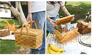 Factory Wood Chip Handmade <strong>Basket</strong> Hamper Bread Woven Fruit Gift Picnic <strong>Storage</strong> <strong>Baskets</strong> <strong>Wicker</strong> - Product Image 4