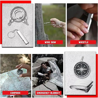 Kit de survie à outils multiples pour l'extérieur 17 en 1 Accessoires de camping Équipement de survie