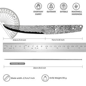 ดรอปชิปปิ้ง Shopify มีดเหล็กดามัสกัสขนาดเล็ก ใบมีดเปล่า ตีขึ้นรูปด้วยมือ คมกริบ พร้อมลับคมแล้ว สำหรับงาน DIY ใบมีดอเนกประสงค์ งานกึ่งสำเร็จรูป - Product Image 3