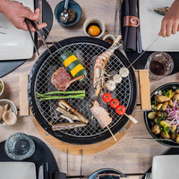 Parrilla Kamado Portátil de Acero con Recubrimiento en Polvo, Barbacoa de Cerámica, Hibachi, Kebab, Carbón, Estilo Japonés Yakitori, Venta al Por Mayor