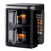 Friteuse à air sans huile Cecofry DuoLevel 12000 12L à double panier 2900W avec fonction synchronisation et 10 programmes, friteuse à air double compartiment