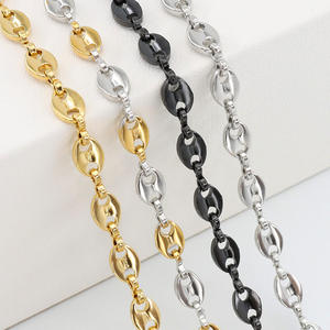 Chaîne en acier inoxydable plaqué <span class=keywords><strong>or</strong></span> <span class=keywords><strong>18</strong></span> <span class=keywords><strong>carats</strong></span> 2026, motif grain <span class=keywords><strong>de</strong></span> café, 6MM 8MM 9MM, Bijoux <span class=keywords><strong>de</strong></span> mode pour hommes et femmes, Vente en gros - Product Image 6