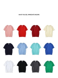 240 GSM Camiseta con logotipo personalizado Camiseta de peso pesado Camiseta de hombro regular Camiseta de manga corta con cuello redondo - Product Image 4