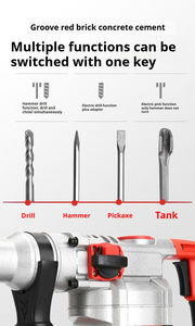 <span class=keywords><strong>Marteau</strong></span> de démolition électrique industriel 2200W 220V de qualité professionnelle, <span class=keywords><strong>marteau</strong></span> perforateur de <span class=keywords><strong>bricolage</strong></span>, diamètre 26mm, <span class=keywords><strong>marteau</strong></span> perforateur pour béton - Product Image 4