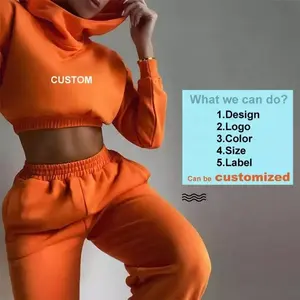 custom logo 100% cotton french terry pullover plain blank women high quality oversize heavyweight crop sweater bulk girl hoody