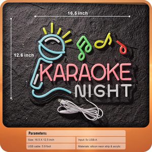 Karaoke <b>Night</b> Letreros Neon LED dimmable <b>USB</b> powered ambient <b>light</b> store window decoration <b>light</b> street indicator <b>light</b> 5v - Product Image 3