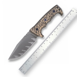 Couteau tactique personnalisable ML M8 DIY OEM, lame fixe en acier inoxydable de haute qualité, pointe tombante, fourreau en caoutchouc, G10, combat, extérieur - Product Image 4