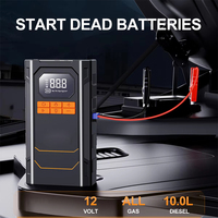 Chargeur de batterie externe portable 4 en 1 Chargeur de batterie au lithium pour voiture Démarreur de batterie de voiture Pompe à air pour pneu avec éclairage d'urgence