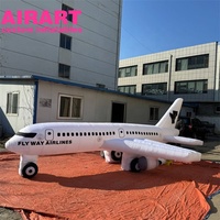 Modèle d'avion gonflable super long blanc pour événements scolaires - Modèle d'avion gonflable publicitaire et simulateur d'avion