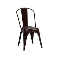 Chaise de salle à manger en métal de fer vintage industriel avec tampon en pin pour restaurant en plein air nordique à prix de gros et bon marché
