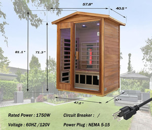 Tùy Chỉnh Tốt Nhất Bán Ngoài Trời Gốm Ống Nóng 2-4 Người Hồng Ngoại Xa Phòng Tắm Hơi Cho Nhà - Product Image 4