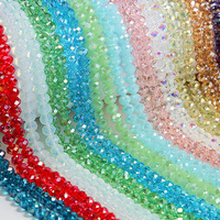 Perles en verre cristal facettées rondes de 3 mm, 4 mm, 6 mm, 8 mm, couleurs vert, bleu, violet, en vrac, pour la fabrication de bijoux