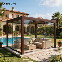 Pergola de jardin extérieure en aluminium à toit à lames orientables, personnalisée pour les constructeurs et les entrepreneurs en bâtiment, pergola de patio au bord de la piscine