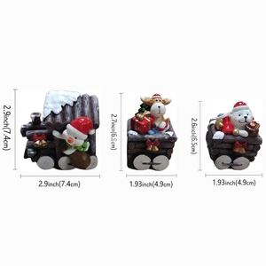 Niedliche Mini-Weihnachtsfiguren: Schneemann, Rentier, Kleiner Weißer Bär, Geschenke, Kleine Zug-Ornamente, Geeignet für Geschenkdekoration - Product Image 5