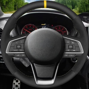 ที่หุ้มพวงมาลัยรถยนต์หนังแท้สีดำหนังกลับสำหรับ Subaru Forester crosstrek <span class=keywords><strong>2018</strong></span> 2019 LEGACY Outback Ascent 2017-2020 - Product Image 2