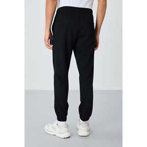 Pantalones Deportivos Negros para Hombre, Cintura Elástica, Corte Estándar, Casuales, Transpirables - Product Image 1