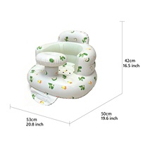 Siège de sol gonflable portable en PVC pour bébé, motif dinosaure, chaise d'apprentissage pour nourrisson, pour le bain, l'alimentation, les jeux intérieurs et extérieurs, doux