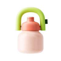 Thermos portable en acier inoxydable à grande capacité, personnalisé, isolé sous vide, pour enfants, design moderne, 1000 ml, paille, retour à l'école