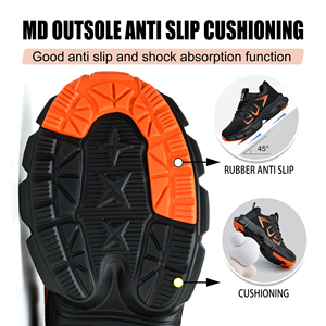 Nuovi Arrivi: <span class=keywords><strong>Scarpe</strong></span> <span class=keywords><strong>Antinfortunistiche</strong></span> Arancioni <span class=keywords><strong>Leggere</strong></span> con Punta in Acciaio, Suola MD, Comode e Traspiranti per Uomo - Product Image 4