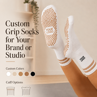 Chaussettes de yoga pour femmes, antidérapantes, confortables, personnalisées, chaussettes de yoga en coton tricoté, chaussettes de yoga à logo personnalisé