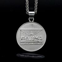 Collier pendentif en acier inoxydable imperméable et résistant au ternissement, style hip-hop vintage, représentant la dernière communion, pour homme