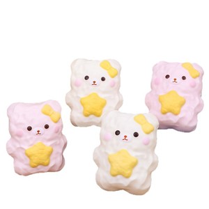 Jouet Squishy en forme d'ours caméléon, bonbon au lait, jouet Squishy à récupération lente, blanc et rose, jouet anti-stress unisexe pour jeunes et adolescents - Product Image 5