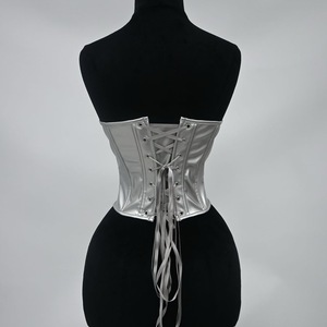 Corsetti e Bustier da Donna Y2K Argento Metallizzato, Cintura Modellante a Corona, Corsetto Sottoseno, Top Corsetto Modellante per la Silhouette - Product Image 2