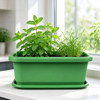 Grand pot à fleurs carré épais et durable, style minimaliste moderne Japandi, en plastique, 16,97 L, pour la maison, le jardin, le balcon, la plantation de légumes en intérieur