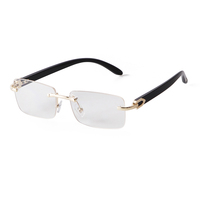 9216 Lunettes de soleil de luxe sans monture pour hommes et femmes, monture carrée tendance, lunettes de soleil sans bordure