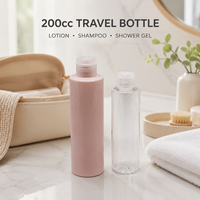 Flacon de lotion en plastique rechargeable de taille voyage personnalisé avec bouchon à clapet pour shampoing, gel douche, emballage de soins personnels