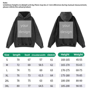 Hoodie d'hiver oversize unisexe à capuche, style streetwear américain vintage, délavé et à imprimé ludique, pour le marché transfrontalier - Product Image 6