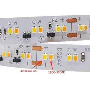 新产品智能发光二极管条1800K 3000K调光暖发光二极管条CRI90条柔性3000 6500K发光二极管灯