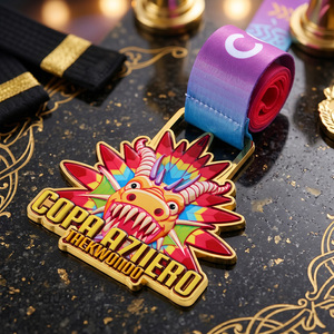 Medallas Deportivas Bañadas en Oro, <span class=keywords><strong>de</strong></span> Aleación <span class=keywords><strong>de</strong></span> Zinc, con Diseño <span class=keywords><strong>de</strong></span> Dragón en 3D y Pulverización <span class=keywords><strong>de</strong></span> Color, Medalla <span class=keywords><strong>de</strong></span> Taekwondo para Niños, Eventos Deportivos - Product Image 3