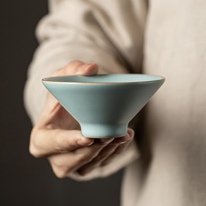 Ru Kiln Ceramic <b>Teacup</b> Single Cup Porcelain Tasting Cup For Kung Fu Tea Set Afternoon Tea Use - Product Image 2