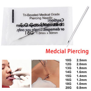 100 Uds 12G/13G/14G/15G/16G/18G/20G herramientas de perforación ombligo pezón oreja nariz labios tatuaje suministro cuerpo Piercing herramienta de joyería - Product Image 6